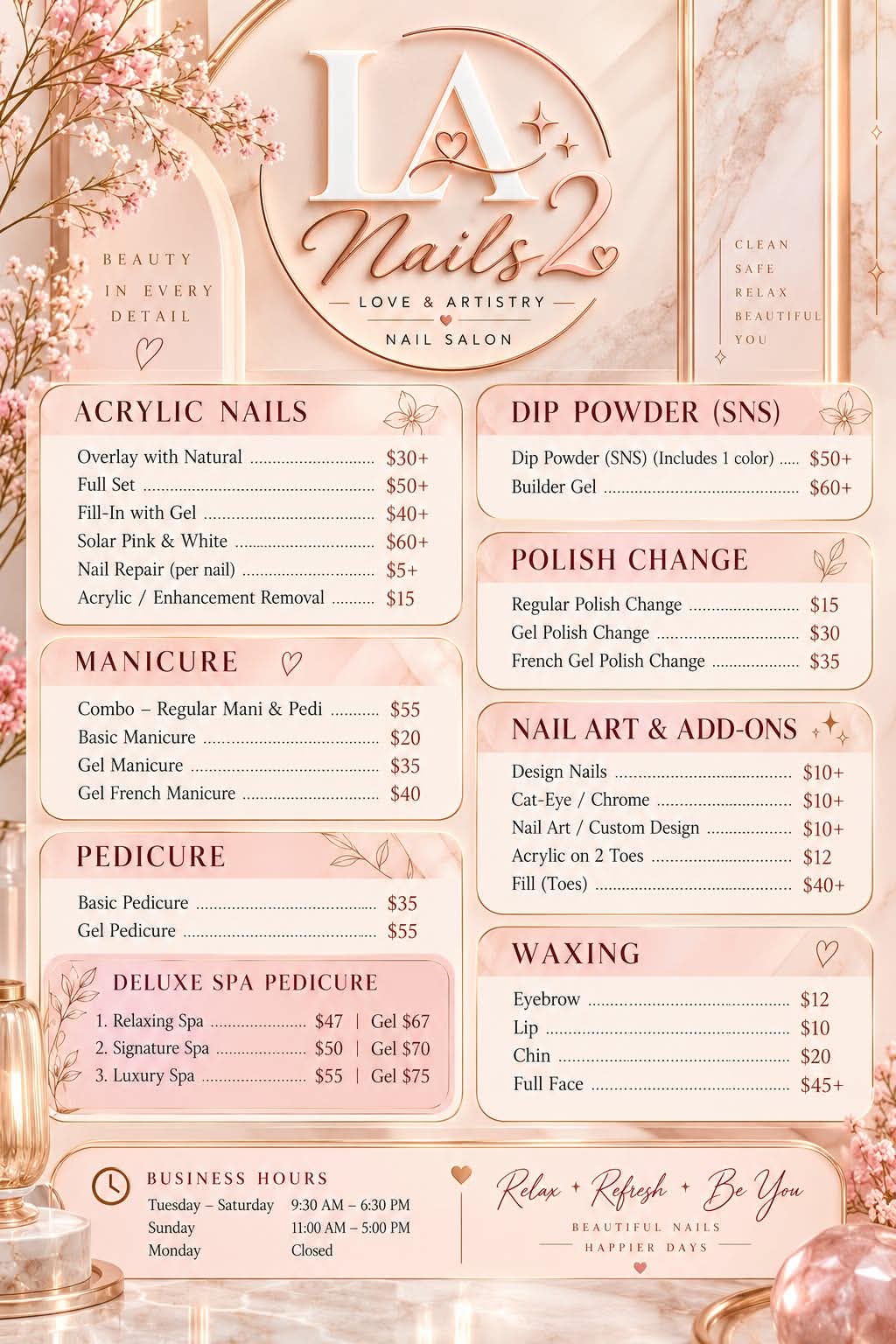 Price menu